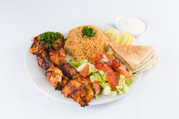 Chicken Kafta Kabab with Rice and  Salad
