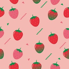 Seamless pattern background with strawberry vector