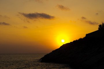 Sunset on the beach.