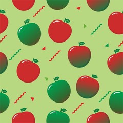 Seamless pattern with apples vector
