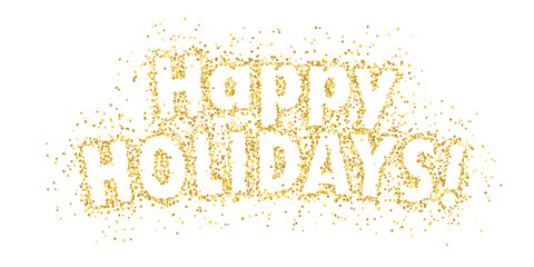 HAPPY HOLIDAYS gold glitter typography banner