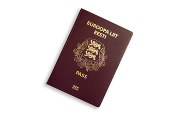 Passport of Estonia on a white background