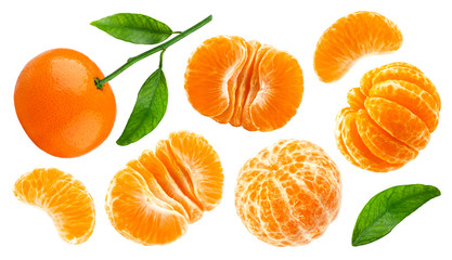 Mandarin or tangerine isolated on white background