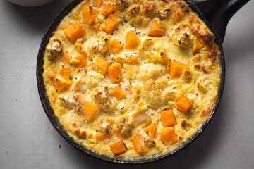 Frittata with pumpkin and cauliflower 