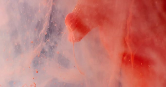 Art object with paints,  abstraction. Macro. 4K.
