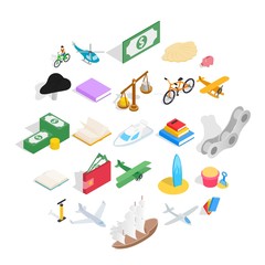 Radio-controlled toy icons set. Isometric set of 25 radio-controlled toy vector icons for web isolated on white background