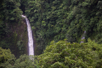 The La Fortuna waterfall near the Arenal National Park in Costa Rica