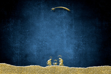 Abstract  Christmas Nativity Scene blank card