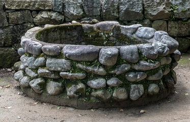 A stone well in the Osaka castle.