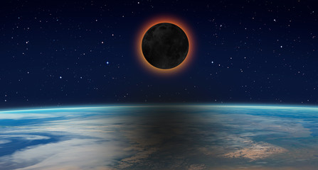 Solar Eclipse "Elements of this image furnished by NASA " 