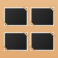 Photo frame mockup design. Realistic photograph with blank space for your image.  Vector illustration.