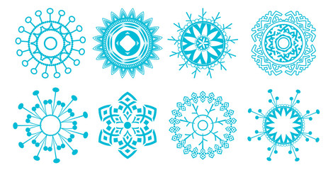 Snowflakes geometric shapes