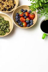 Coffee with healthy snacks