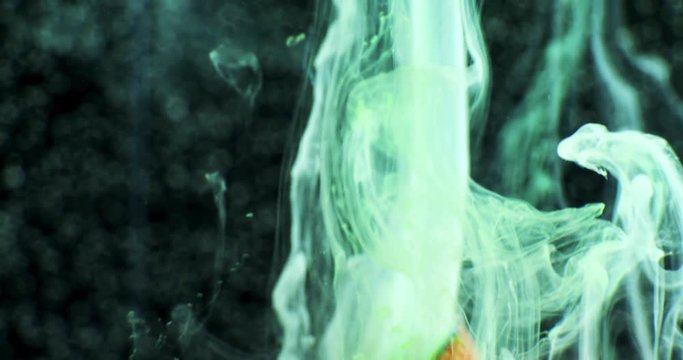 Art object with paints,  abstraction. Macro. 4K.

