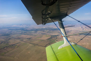 Landscape view from airplane Вид на ландшафт с самолета