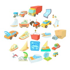 Various transportation icons set. Isometric set of 25 various transportation vector icons for web isolated on white background
