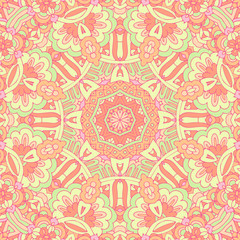 Tribal indian ethnic seamless design. Festive colorful mandala pattern