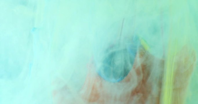Art object with paints,  abstraction. Macro. 4K.
