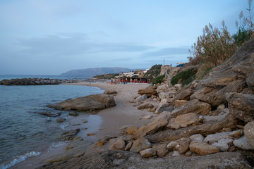Fototapeta na wymiar Sicilian sea beach landscape, Italy