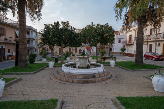 Cetntral square in Trappeto, Sicily, Italy