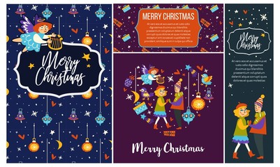 Merry Christmas couple man and woman dancing together vector
