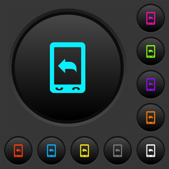 Reply to mobile message dark push buttons with color icons