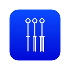 Tattoo needles icon digital blue for any design isolated on white vector illustration