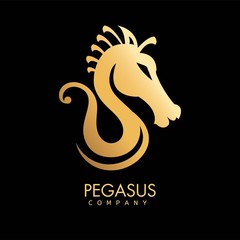 Pegasus company logotype of agency isolated icon logo
