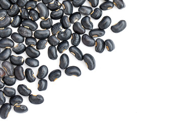 Image of black beans on white background. Food.