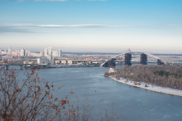 beautiful panorama of kiev in a sunny day