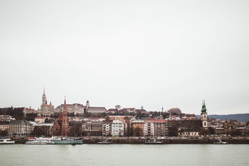 Fototapeta premium Cityscape and Danube river, old Budapest, Hungary