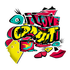 Funky urban graffiti modern illustration