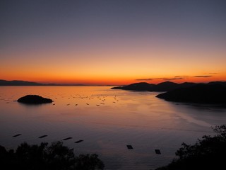 播磨灘の夕景　夕焼け　夕景　マジックアワー