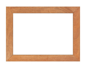 Brown wood frame isolated on white background. Object with clipping path