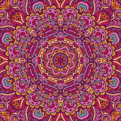 Abstract festive colorful mandala vector ethnic tribal pattern