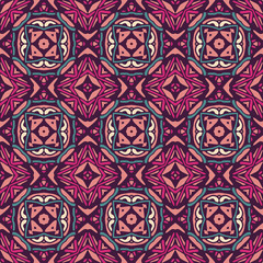 ethnic pattern for fabric. Abstract geometric mosaic vintage seamless pattern ornamental.