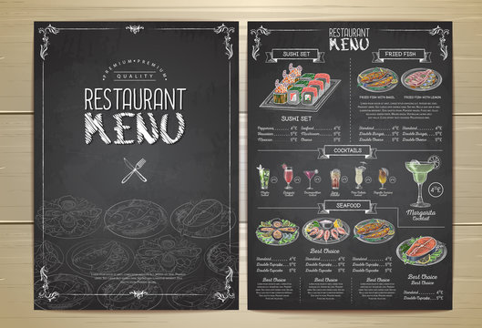 Chalk drawing restaurant menu design