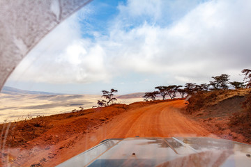 red road in the desert of africa