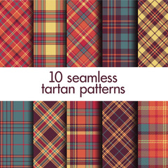 Set of seamless tartan patterns - 238753359