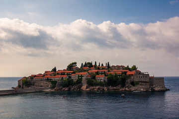 Fototapeta na wymiar Sveti Stefan island on the Adriatic sea near Budva, Montenegro