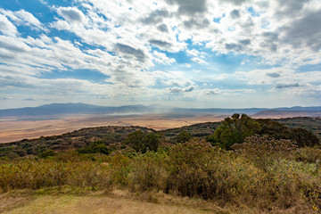 Fototapeta na wymiar clouds above ngorongoro crater tanzania africa