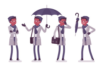 Stylish young black man negative emotions