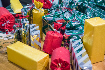 many packaged gift boxes