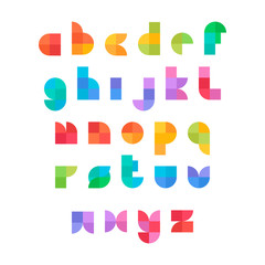 Vector Geometric Alphabet in Flat Geometric Style