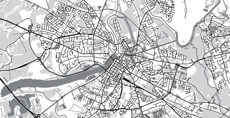 Urban vector city map of Limerick, Ireland