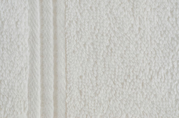 Texture of white terry cloth closeup shot