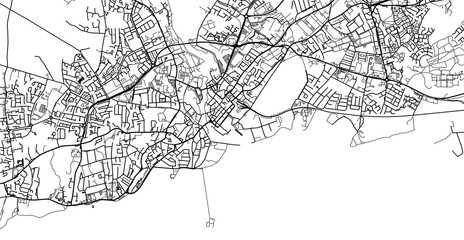 Urban vector city map of Galway, Ireland