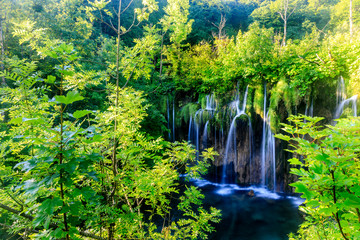 Waterfall in the Forest in Croatia