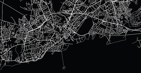 Urban vector city map of Galway, Ireland