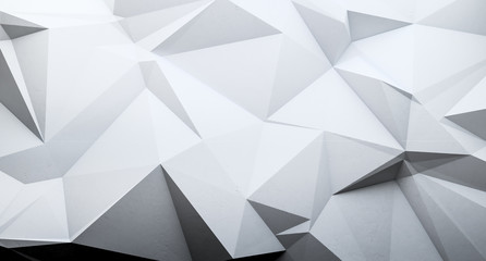 Obraz premium Abstract interior wall with triangle polygonal. 3D illustration